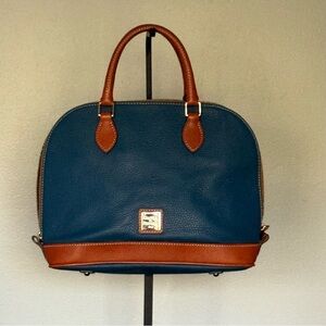 Dooney & Bourke Blue and Tan Satchel